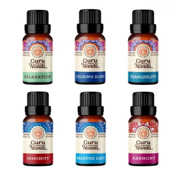 GURU NANDA ESSENTIAL OIL PACK OF TOP 6 BLENDS - Picture 1 of 3